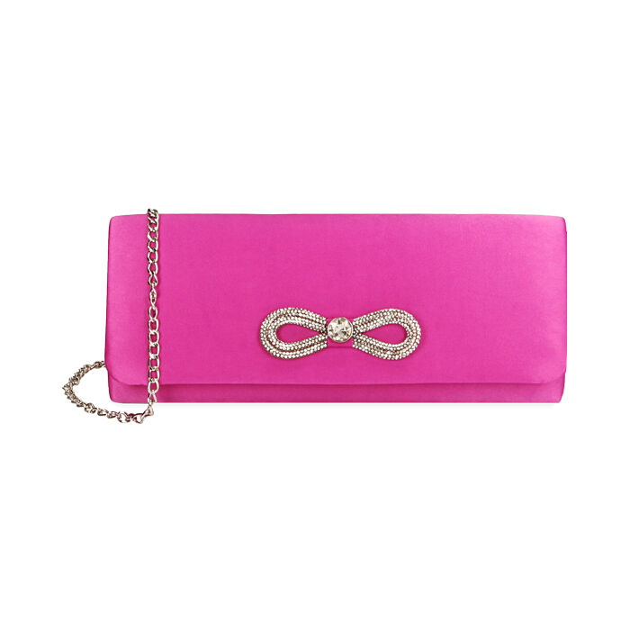 Pochette donna gioiello fucsia in raso | Primadonna Collection