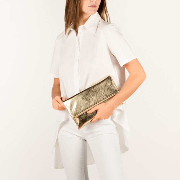 Pochette femme extensible or laminé | Primadonna Collection