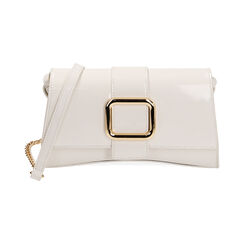 Borsa a spalla bianca in vernice, Primadonna, 215124657VEBIANUNI, 001 preview