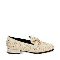 Mocasín crema tachonado bajo, Primadonna, 244943801EPPANN037, 001a