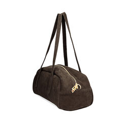 Borsa a mano di camoscio moro, Primadonna, 270805595CMMOROUNI, 002a