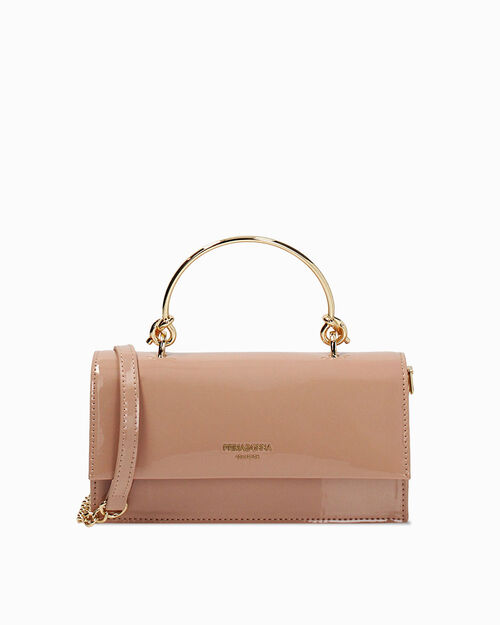 BAG MINI BAG SYNTHETIC PATENT NUDE, NUDE