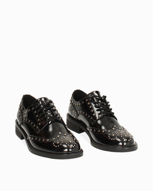 Richelieus noirs avec clous, BLACK