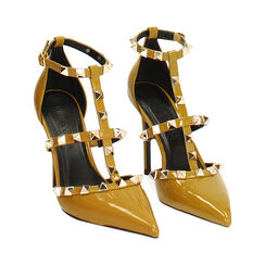 Chaussure à cambrure ouverte ocre avec talon de 10,7 cm pour femme, Primadonna, 262102032VEOCRA035, 003 preview