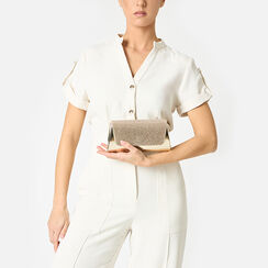 Pochette donna oro a specchio con pietre, Primadonna, 255102426SROROGUNI, 002 preview