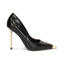 Décolleté nera con stampa cocco tacco 11 cm, Primadonna, 262188802CCNERO035, 001 preview