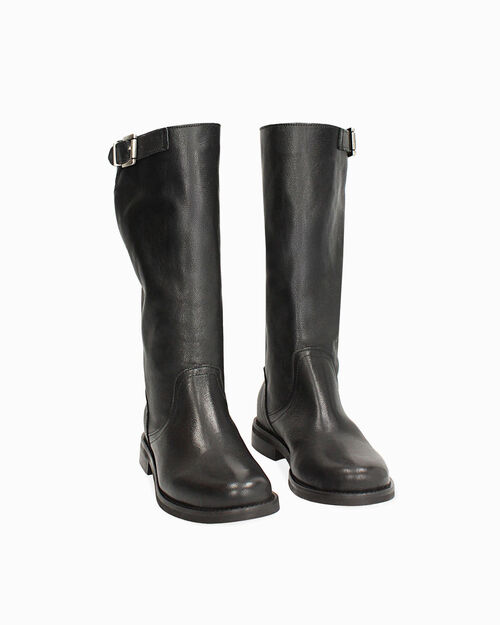 Stivali biker in pelle neri, BLACK