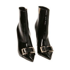 Ankle boots neri in naplack, tacco 10 cm , Primadonna, 202173905NPNERO035, 002a