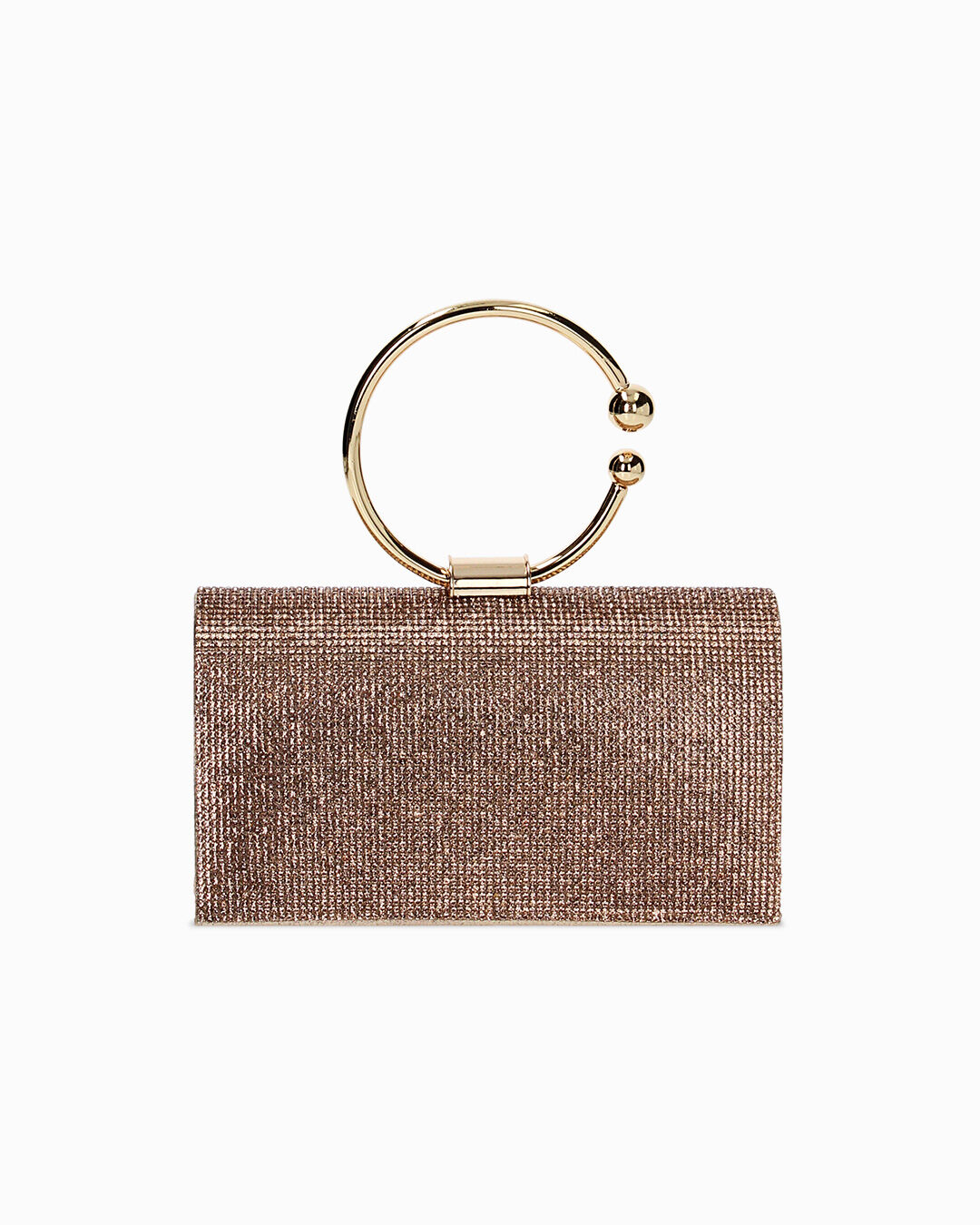 Mini bag rosa-oro con tracolla removibile