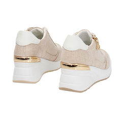 Sneakers beige tacco 6,5 cm, Primadonna, 272812108TSBEIG035, 004 preview