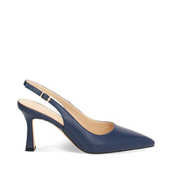 Décolleté slingback donna blu, tacco 8 cm, Primadonna, 254902503EPBLUE036, 001a