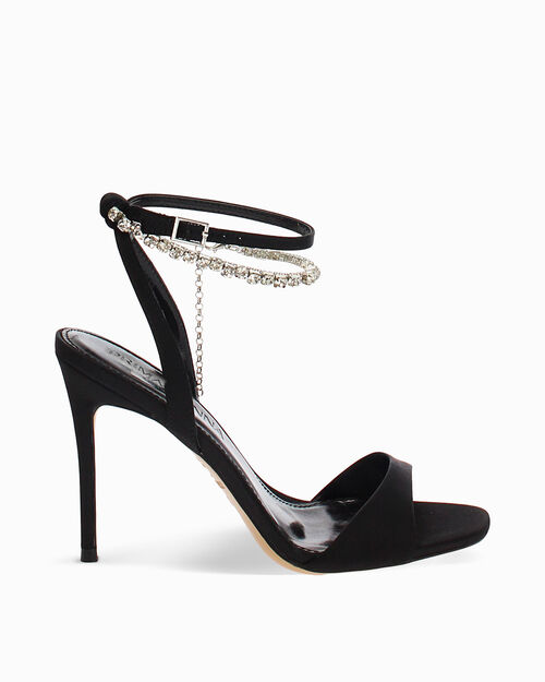 Sandali neri con tacco 10 cm, BLACK