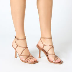 Sandalia con tacón mujer marrón alto, Primadonna, 25O863495VEMARR035, 002a