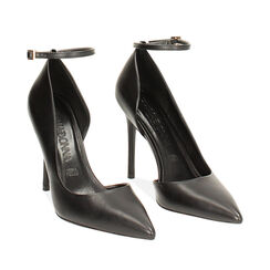 Décolleté open shank nere, tacco stretto 10,7 cm, Primadonna, 242102012EPNERO035, 002a