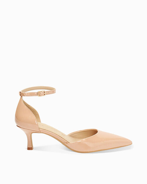 Open shank femme nude en vernis, NUDE