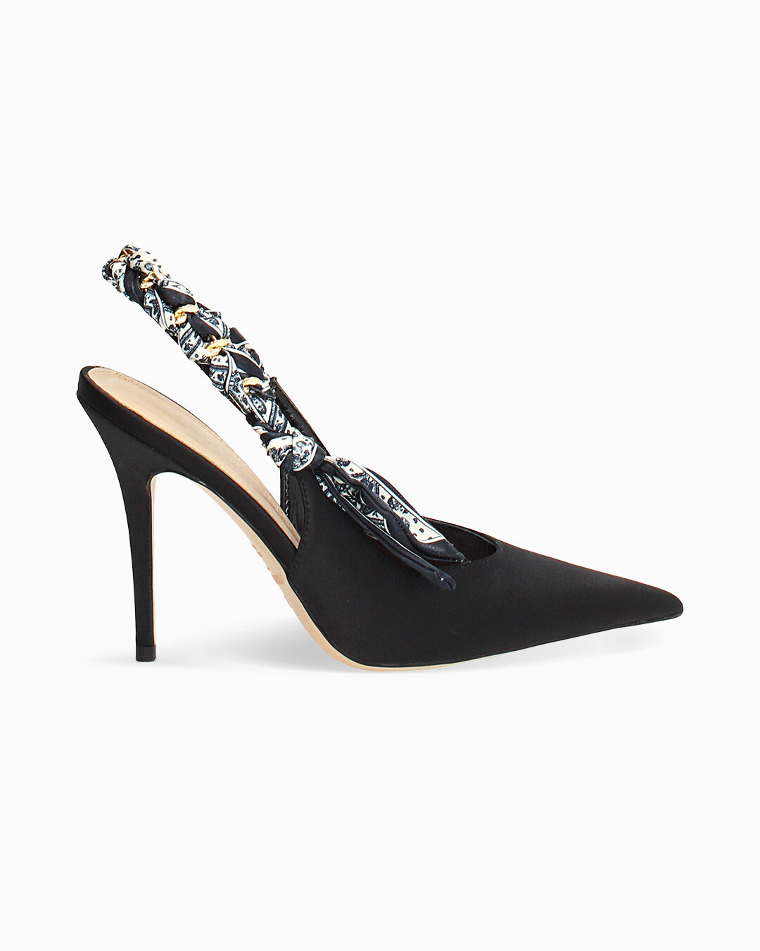 Décolleté slingback nere tacco 10,5 cm