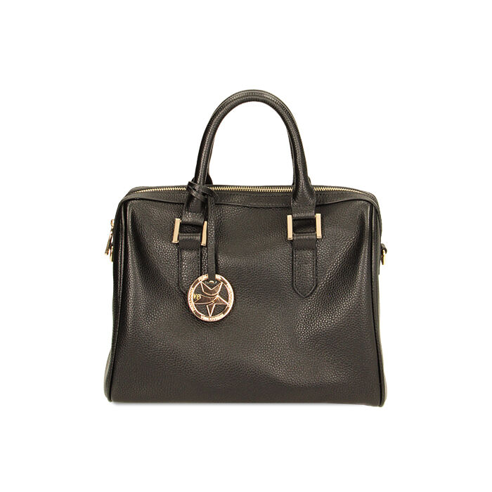 Borsa a mano nera in pelle, Primadonna, 22U309901PENEROUNI