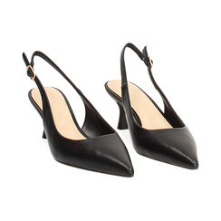 D&eacute;collet&eacute; slingback nere tacco 6 cm, Primadonna, 272118215EPNERO036, 003 preview