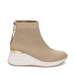 Slip on beige con zeppa, 232850993TSBEIG040, 001a