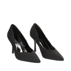 Décolleté nere in tessuto, tacco 8,5 cm, Primadonna, 242162811LYNERO037, 002a