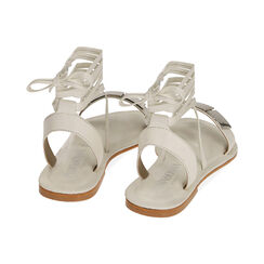 Sandali bianchi lace-up in pelle, Primadonna, 19A908093PEBIAN038, 003 preview