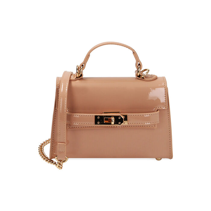 Borsa a trapezio nude in vernice, Primadonna, 215124555VENUDEUNI