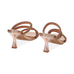 Mules Open Toe rosa-dorado en laminado con piedras, Special Price, 234923451LPRAOR037, 003 preview