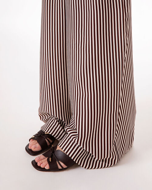 Mules open toe testa di moro tacco 4 cm, DK BROWN