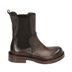 Chelsea boots testa di moro in pelle, tacco 3,5 cm , Primadonna, 205317307PEMORO035, 001a