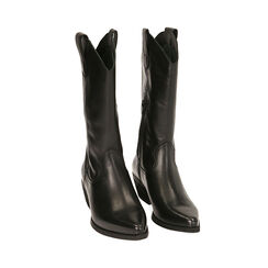 Camperos neri in pelle, tacco 5,5cm , Primadonna, 19B810813PENERO037, 002 preview