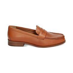 Mocassini cognac in pelle, Primadonna, 23N501282PECOGN035, 001 preview