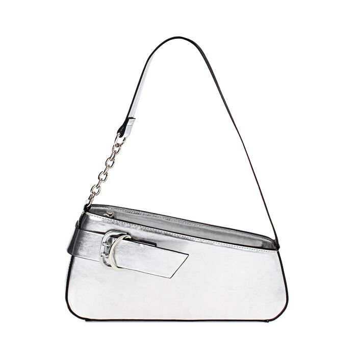 Mini bag donna argento in laminato con fibbia, Primadonna, 25M740195LMARGEUNI