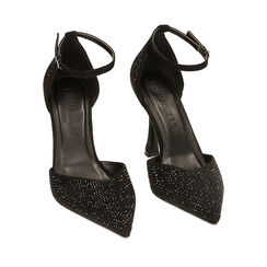 Décolleté nere con strass, tacco 9,5 cm, Primadonna, 222126316MPNERO035, 002a