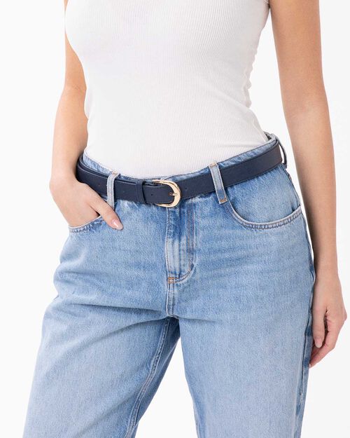 Cintura blu con dettaglio chic, BLUE