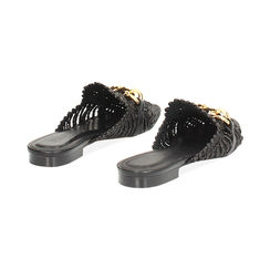 Zuecos de mujer negros en rafia, Primadonna, 254971501RFNERO035, 004 preview