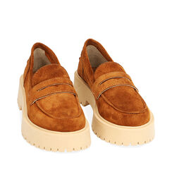 WOMEN SHOES MOCASSINS SUEDE COGN, Primadonna, 21L615001CMCOGN036, 002a