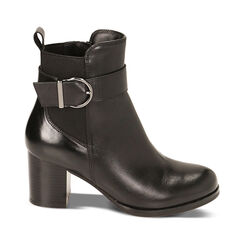 Stivaletti Chelsea neri in pelle, tacco 6,3 cm, Primadonna, 22L920061PENERO036, 001 preview