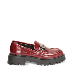 Mocasines burdeos brillantes con tacón de 4,4 cm, Primadonna, 264954315EUBORD035, 001a