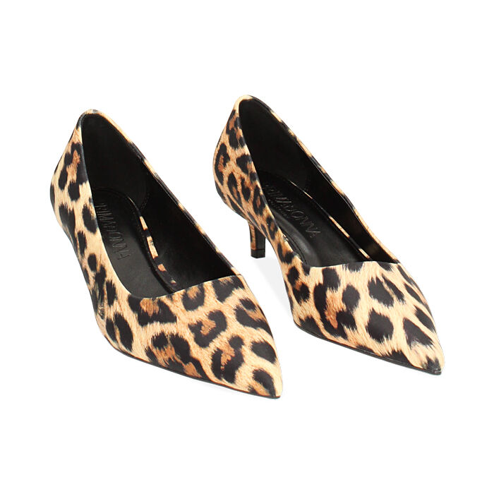 Decollete leopardate in tessuto tacco 4 5 cm Primadonna Collection