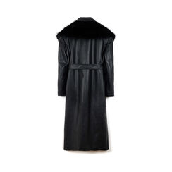 Trench nero da donna con collo in pelliccia sintetica, Primadonna, 266541207EPNEROM, 004 preview
