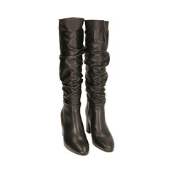 Bottes noires en cuir gaufré, talon 7,5 cm , Primadonna, 20A540703PENERO035, 002 preview