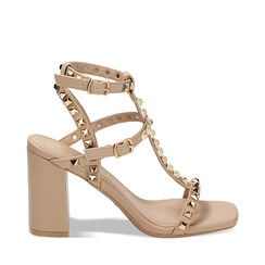 Sandalias con tacón beige, 234906537EPBEIG037, 001a