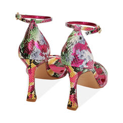 Décolleté open toe stampa pitone, tacco 9,5 cm, Primadonna, 212127725PTFUCS036, 003 preview