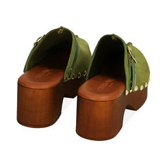 Clogs verde salvia in camoscio, tacco 6 cm , Primadonna, 194305215CMVESA036, 003 preview