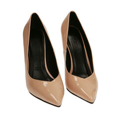 Décolleté nude in naplack, tacco 10,5 cm , Primadonna, 202186102NPNUDE036, 002a