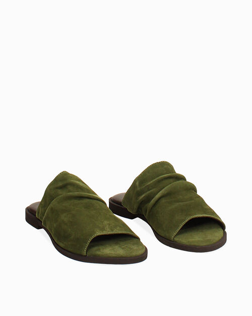 BOTAS DE LLUVIA FLAT SUEDE VERD, GREEN