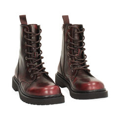 Anfibi bordeaux lucidi con suola in gomma, Primadonna, 267535001EUBORD036, 003 preview