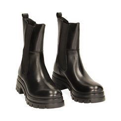 Stivaletti Chelsea neri in pelle, tacco 2 cm, Primadonna, 22N596410PENERO036, 002 preview