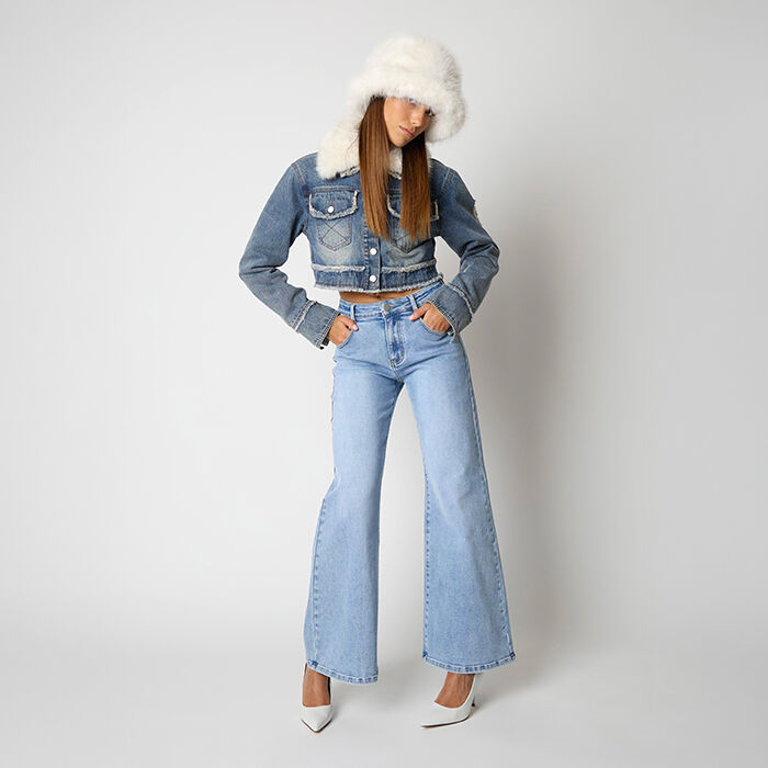Monnalisa Giubbino In Denim 79C101 Crop