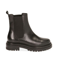 Chelsea boots neri in pelle, tacco 4 cm , SPECIAL WEEK, 18L920011PENERO037, 001a